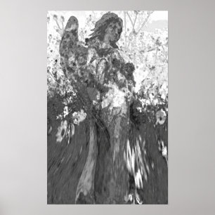 Póster Anjo em Preto e Branco