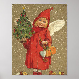 Poster Anjo em Um Casaco Vermelho