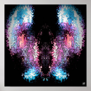 Poster Anjo escuro v1 - padrões pareidolia