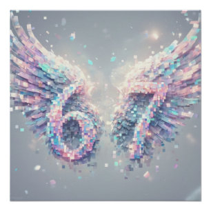 Póster Anjo Estético Tendência Y2K 2000 Futurista Neon