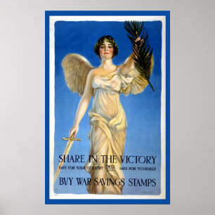Poster Anjo Feminino Patriota Vintage, Compre Títulos de 