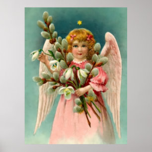 Poster Anjo Fofo de Vestido Rosa
