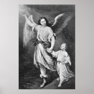 Póster Anjo Guardião E Criança