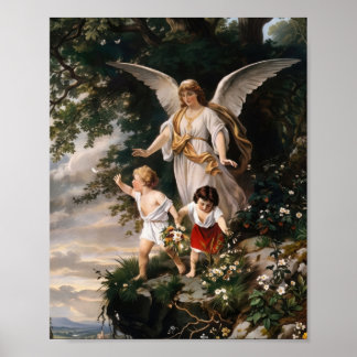 Poster Anjo Guardião Vintage Imprimível por Plockhorst