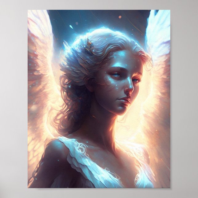 Poster Anjo Místico de Olhos Azuis (Frente)