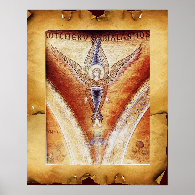 Póster ANJO MOSAICO, Pergaminho Marrom (Frente)
