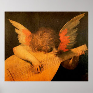 Poster anjo músico tocando luta por Rosso Fiorentino