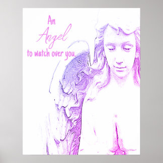 Poster Anjo Para Olhar Por Sua Citação De Asas Púrpuras R