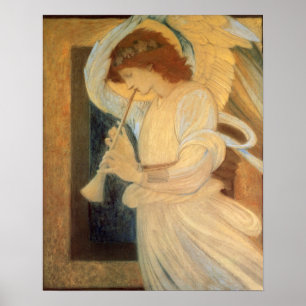 Poster Anjo que joga o Flageolet por Burne Jones