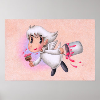 Poster Anjo que pinta o mundo de rosa.