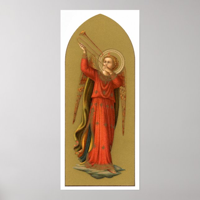 Poster Anjos Músicos de Natal, Renascença Vintage (Frente)