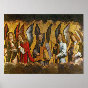 Póster Anjos que jogam instrumentos musicais