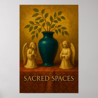 Poster Anjos Sagrados com Natureza-Morta de Vaso de Esmer