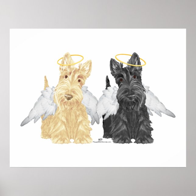 Póster Anjos Scottish Terrier (Frente)