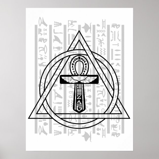 Poster Ankh - Hieroglifos Egípcios (Frente)