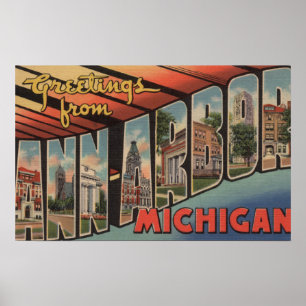 Poster Ann Arbor, Michigan - grandes cenas da letra