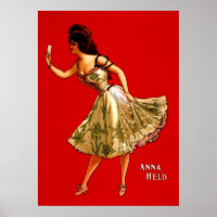 Anna Held ~ Vintage 1899 Anúncio do Teatro Vaudevi