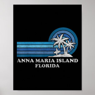 Poster Anna Maria Island Florida Vintage Family Summer Va