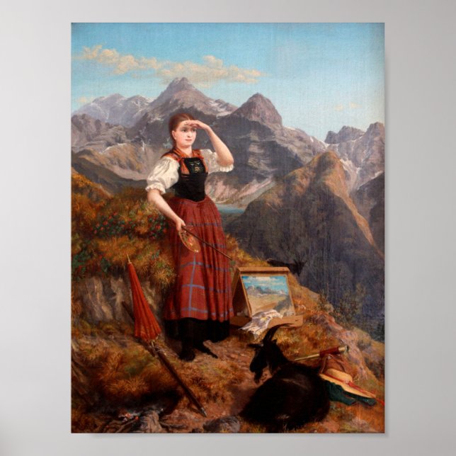 Poster Anna Stainer autorretrato em fantasia de Lechtaler (Frente)