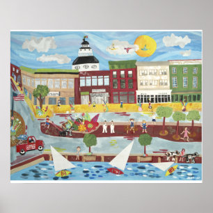 Poster Annapolis do centro no verão