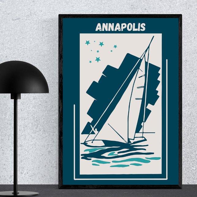 Poster Annapolis, Maryland, Chesapeake - Vintage Sailing (Criador carregado)