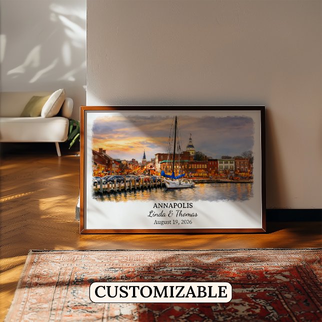 Poster Annapolis Maryland Poster, Watercolor, Custom (Criador carregado)