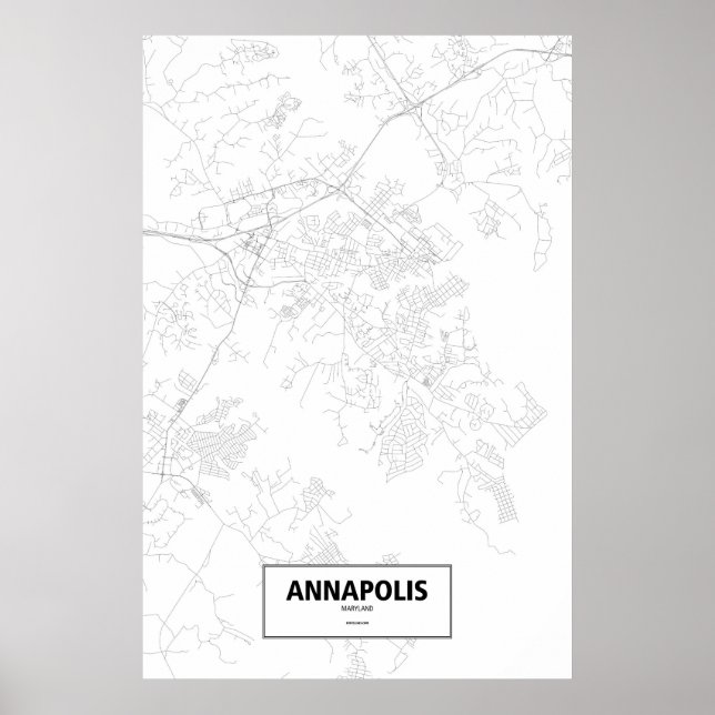 Poster Annapolis, Maryland (preto no branco) (Frente)