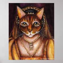 Póster Anne Boleyn Cat Art Rei Henrique VIII Esposas Tudo