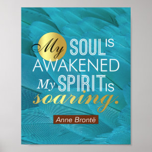 Poster Anne Bronte Poem Citação - Minha Alma está despert