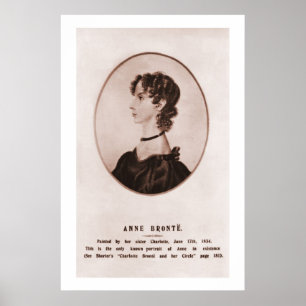 Póster Anne Brontë portrait (sepia)