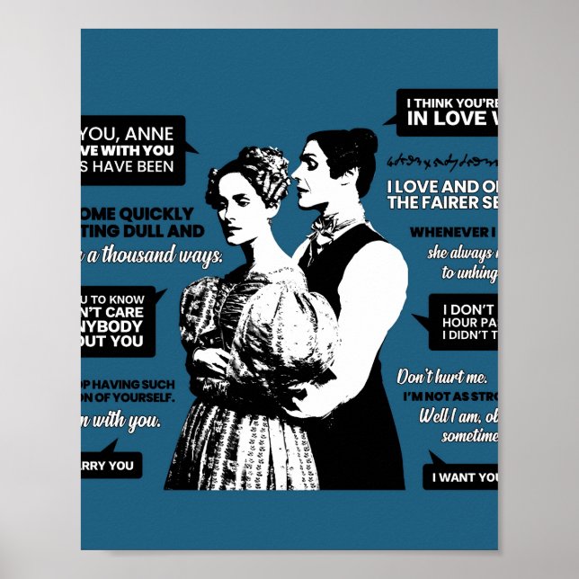Poster Anne Lister e Ann Walker fazem citações (Frente)