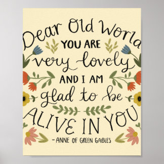 Poster Anne of Green Gables Dear Old World Cote
