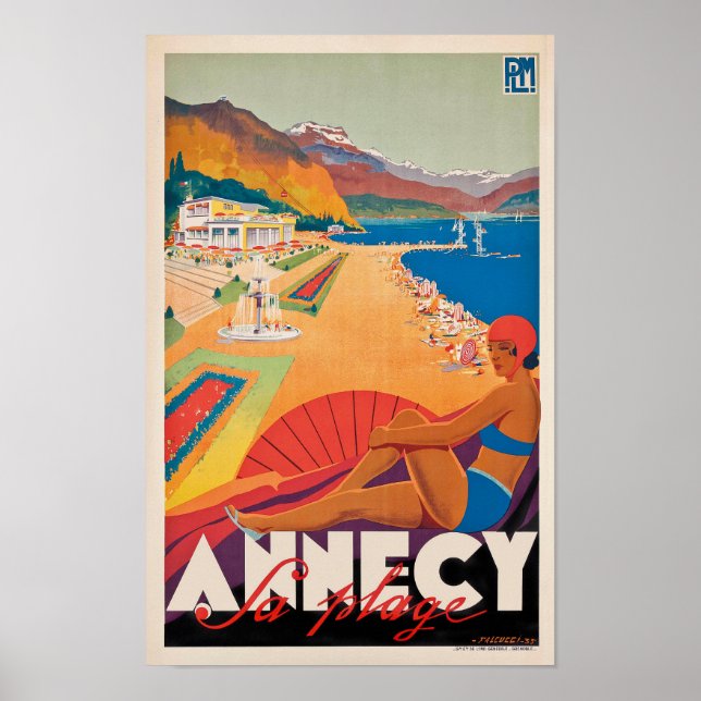 Poster Annecy France Viagens vintage (Frente)