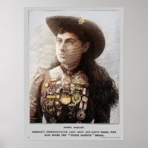 Poster Annie Oakley da gazeta da polícia (cor)