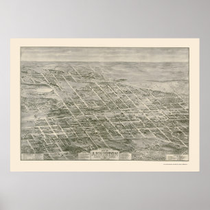 Poster Anniston, Mapa Panorâmico da AL - 1903