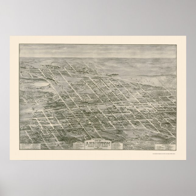 Poster Anniston, Mapa Panorâmico da AL - 1903 (Frente)