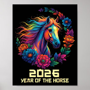 Poster Ano Cavalo Feliz Chinês 1