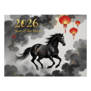Póster Ano Chinês do Cavalo 2026