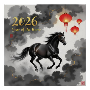 Póster Ano Chinês do Cavalo 2026