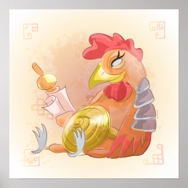 Poster Ano da Aquarela do Galo, Samurai (Frente)