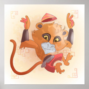Poster Ano da Aquarela do Macaco, Ninja