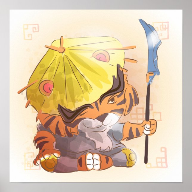 Poster Ano da Aquarela do Tigre, Samurai (Frente)