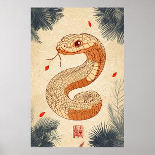 Poster Ano da Cobra Maiúscula Felicidade Dupla