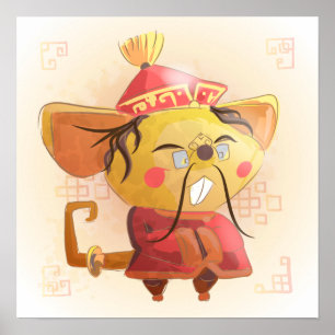 Poster Ano de Aquarela do Rato, Estudioso