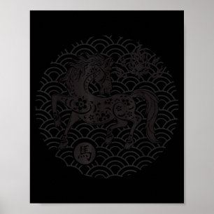 Poster Ano Do Cavalo 2026 Zodíaco Chinês Ano Novo Lunar