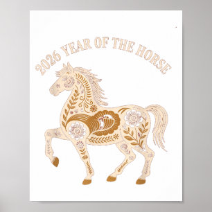 Poster Ano do Cavalo de Fogo 2026 Ano Novo Chinês Festivo