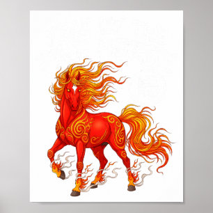 Poster Ano Do Cavalo De Fogo Ano Novo Chinês 2026 Zodíaco