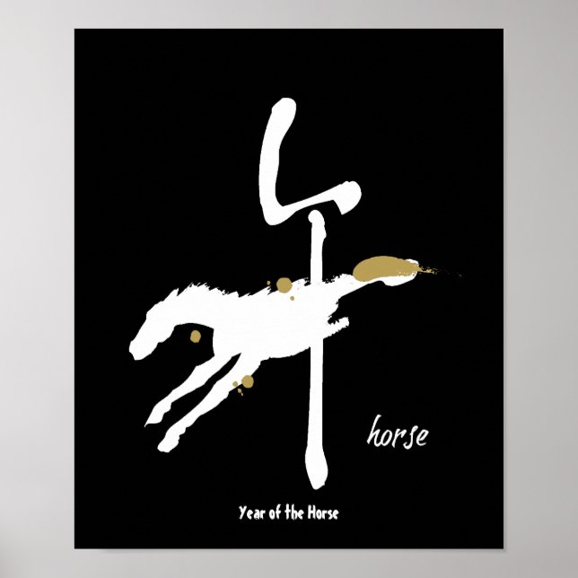 Poster Ano do Cavalo - Zodíaco Chinês (Frente)