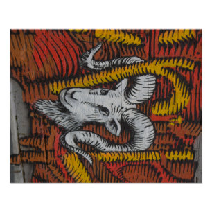 Póster Ano Do Grafite De Ram De Ovinos Caprinos