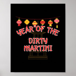 Poster Ano Do Martini Sujo - Engraçado Ano Novo Chinês
